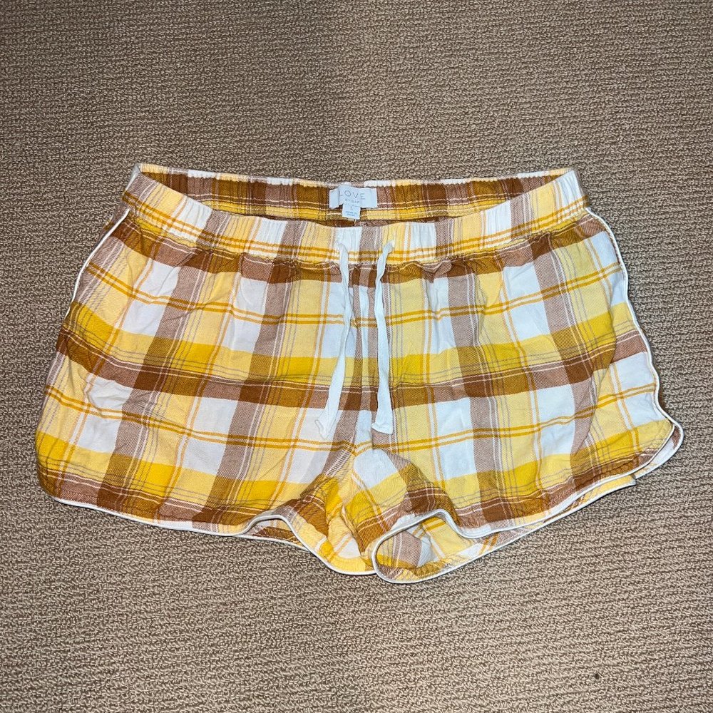 Love by Gap Body Yellow Plaid PJ Shortie